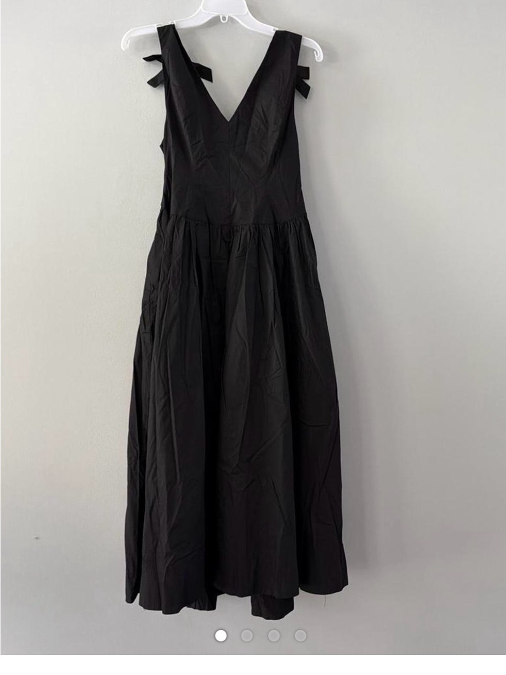 Noah Bow by Miou Muse Classic Black V-Neck Maxi Dress with Tie Shoulders